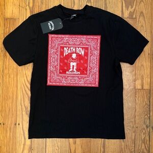 Deathrow records t shirt size Large red bandana